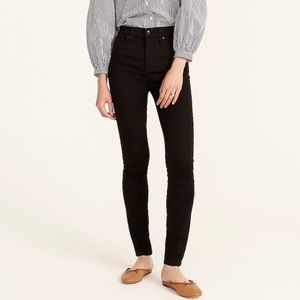 J Crew 8” High Rise Toothpick Black Jeans—31